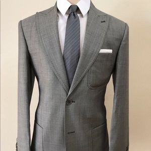 Grey super 150 patch pocket wool suit